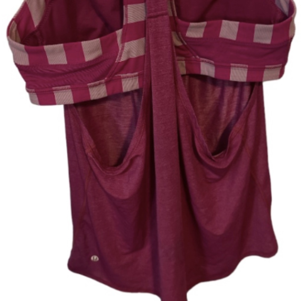 Lululemon 2-In-Run Tank Heathered Raspberry Sz 10 - image 5